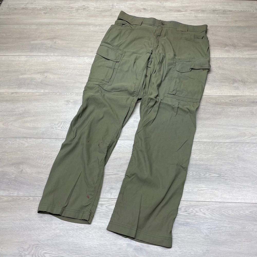 Duluth Trading Co Flex Dry On The Fly Cargo Pants Men 38x34 Olive Standard Fit